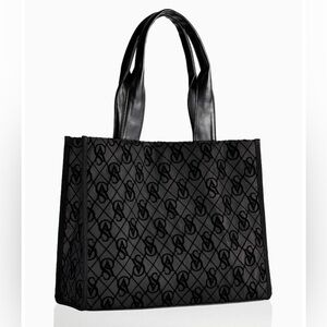 Victoria's Secret Black and Gray Logo Patterned Tote. NWT